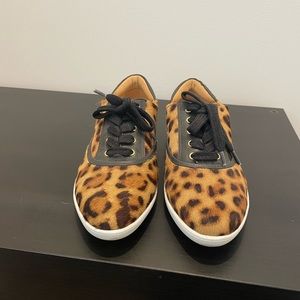 Nine West Leopard Print Sneakers. Size 7.5. Worn 4 times, super cute!